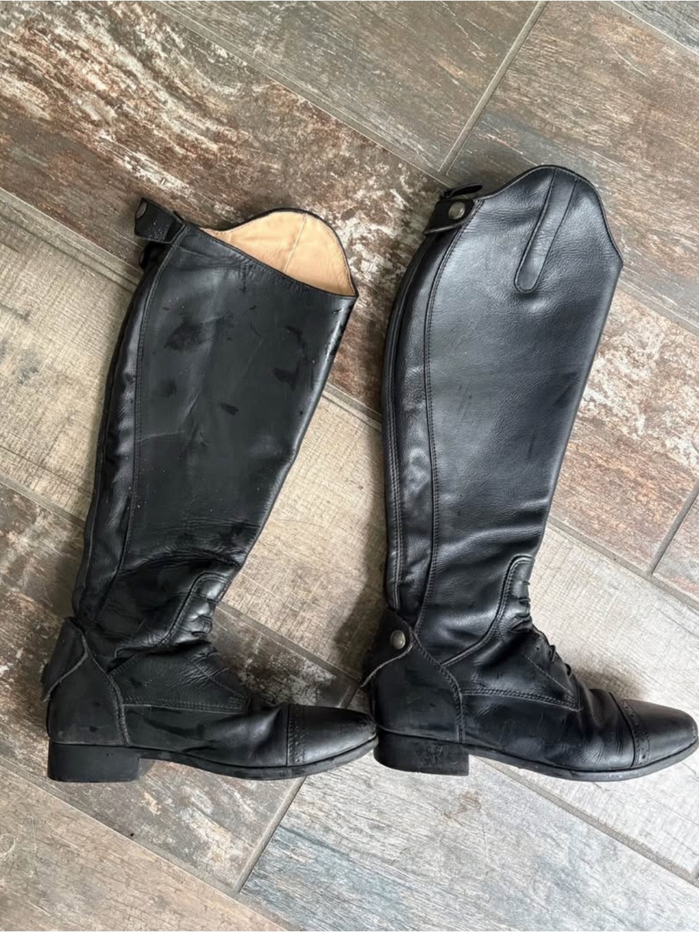 Women’s Black Lace-Up Riding Boots